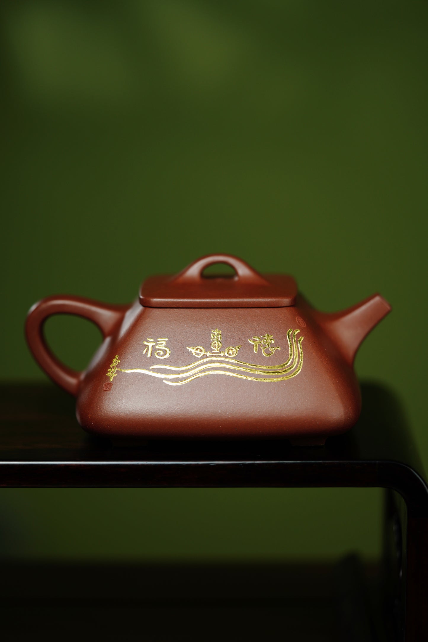 双宗师合璧·紫砂史巅峰 🇨🇳 紫砂界天花板｜何光宏·邱玉林联袂创作孤品《四方石瓢》原矿优质底槽清·270cc