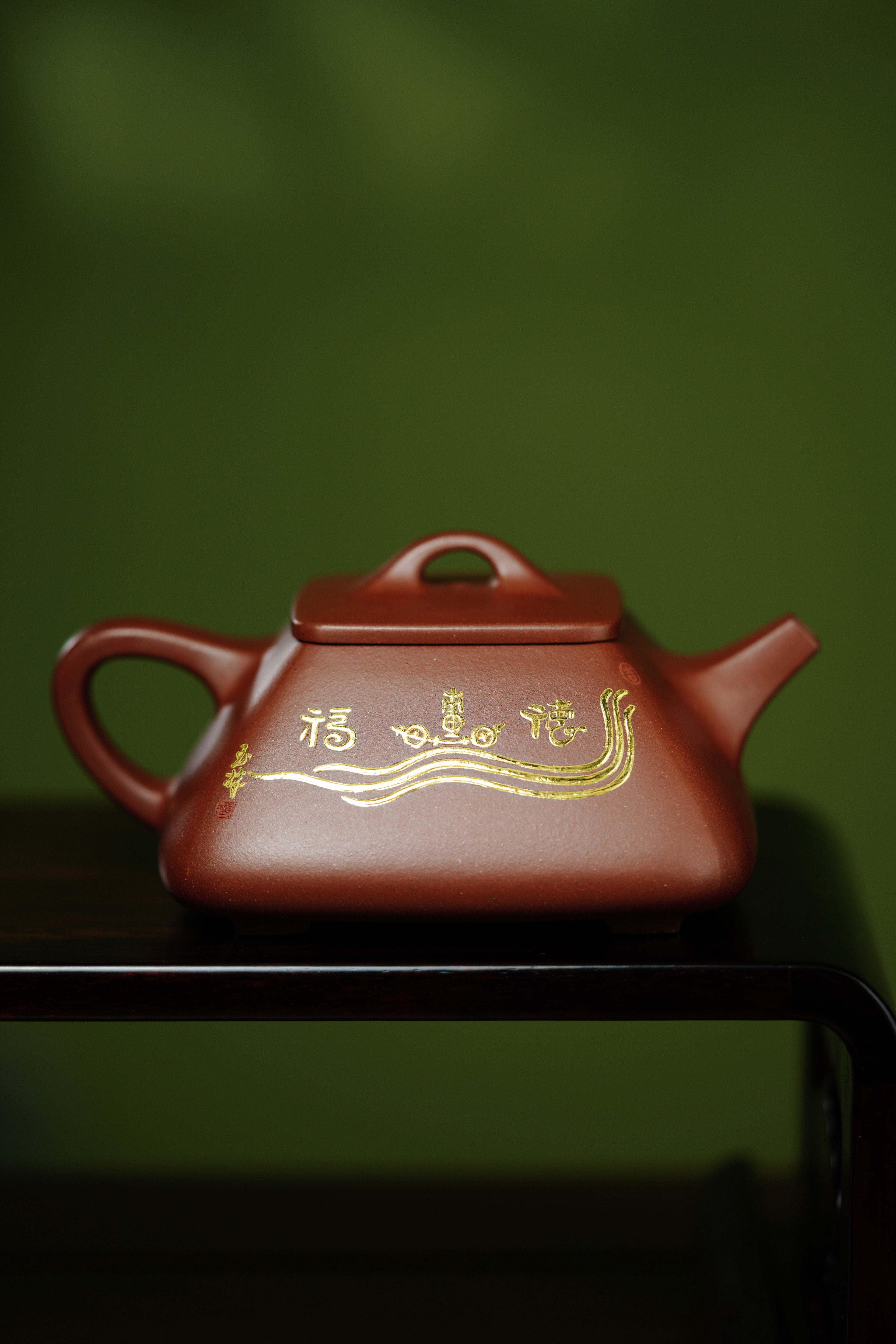 双宗师合璧·紫砂史巅峰 🇨🇳 紫砂界天花板｜何光宏·邱玉林联袂创作孤品《四方石瓢》原矿优质底槽清·270cc