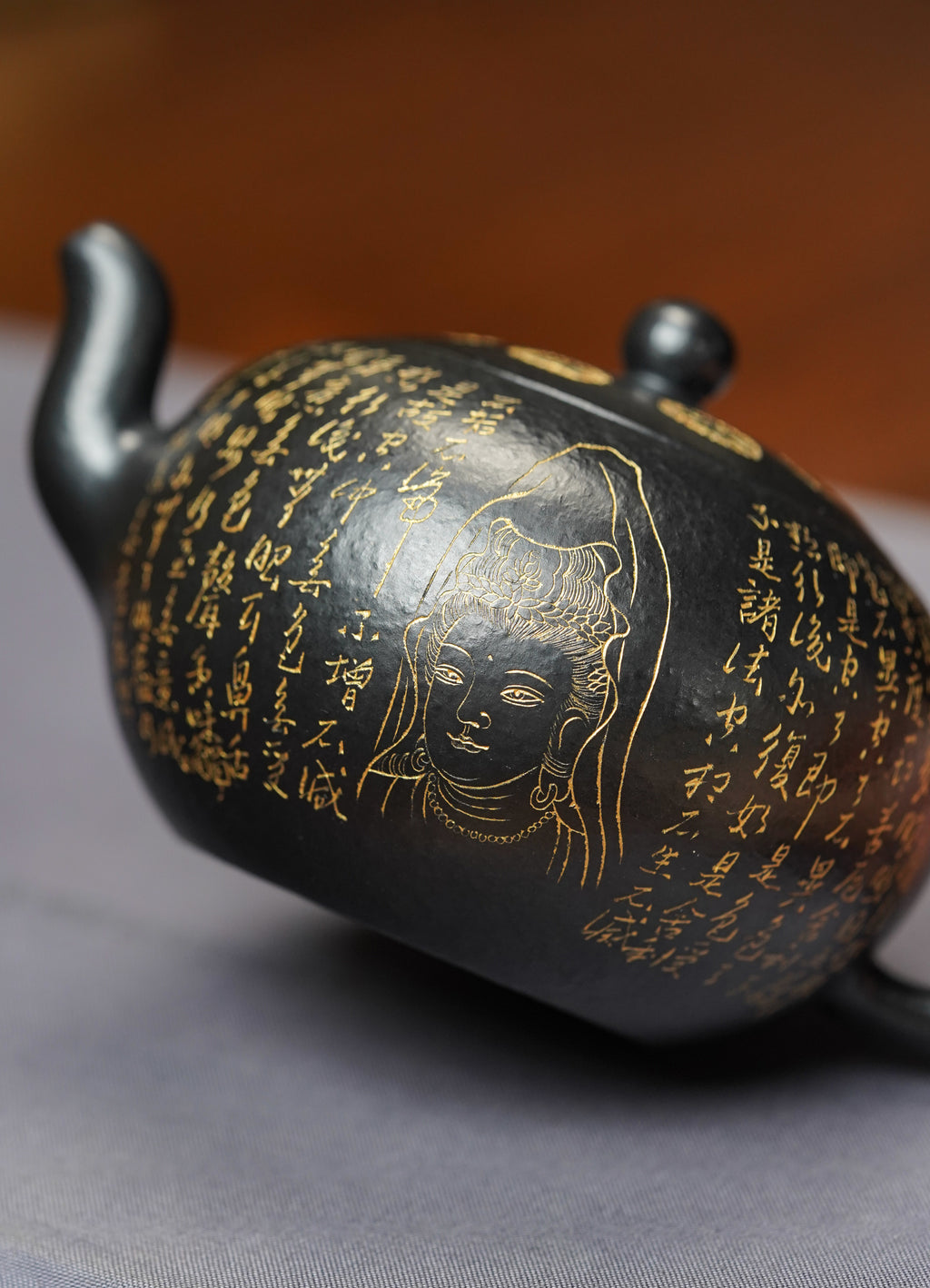 一器藏心经·紫砂纳万福｜郑求标大师｜双心经至尊禅意臻品【一粒珠壶】原矿优质朱泥还原烧·230cc
