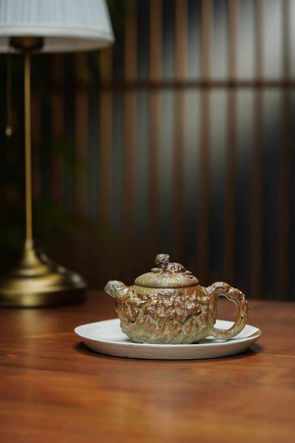 蒋蓉之女 传世花器｜蒋艺华·非遗紫砂巅峰重器《王者之风供春壶》原矿优质黄金段柴烧·260cc