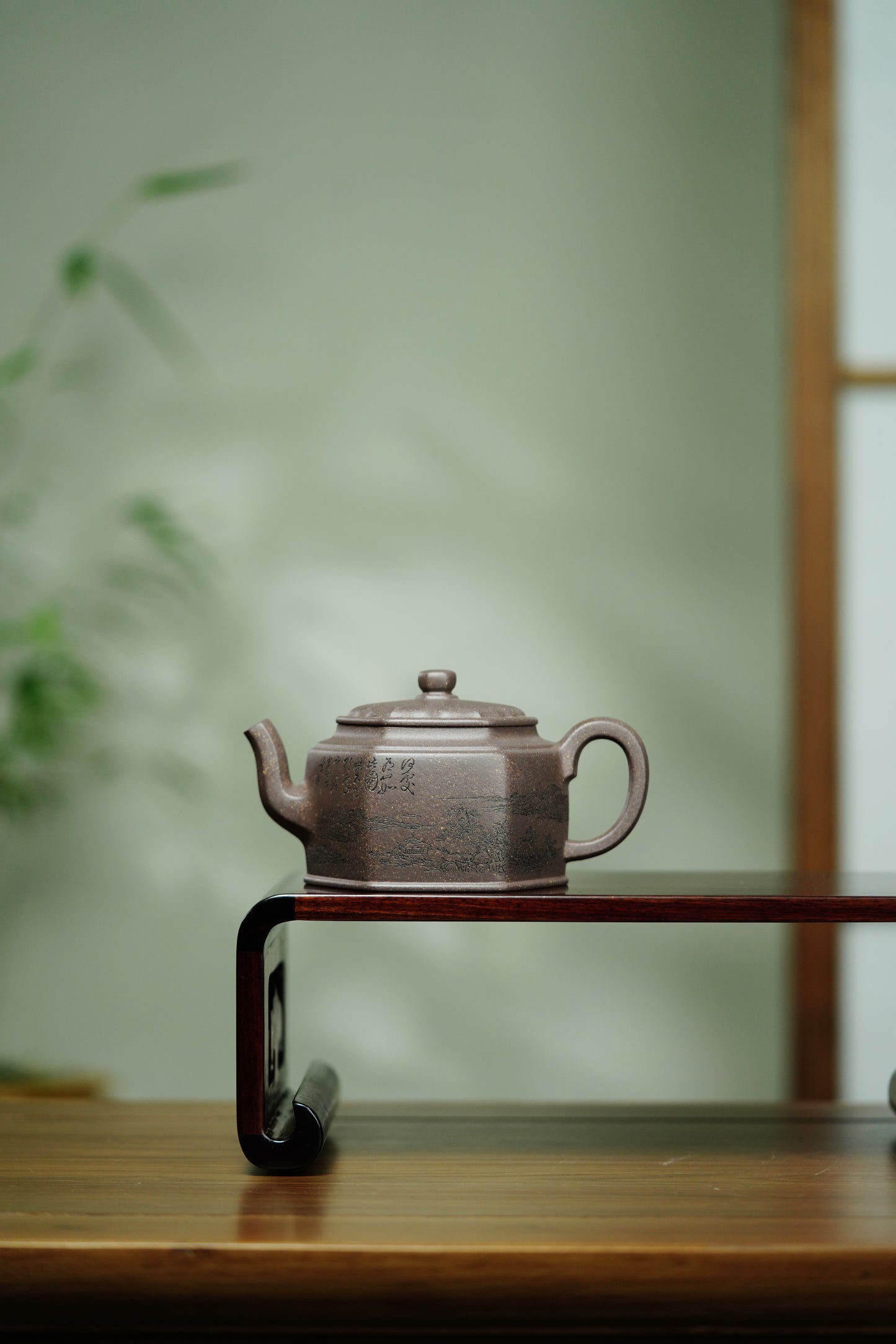 宏林山水·礼藏天下｜陈宏林大师传世巅峰臻品【云壑六方壶】原矿优质紫玉金砂·260cc