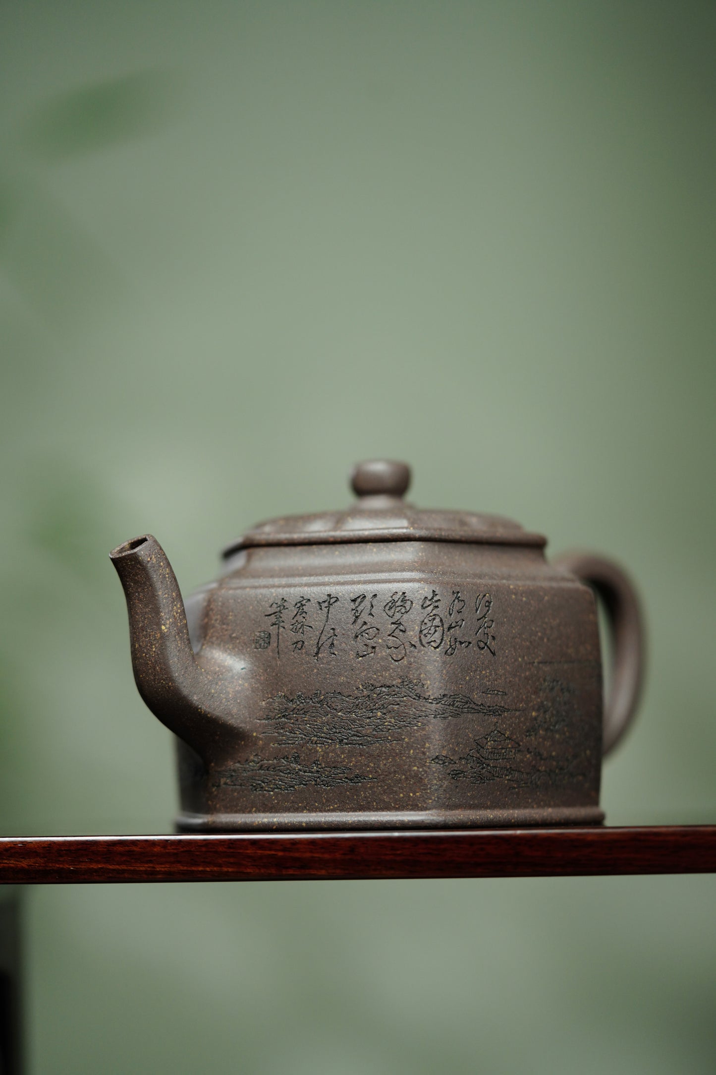 宏林山水·礼藏天下｜陈宏林大师传世巅峰臻品【云壑六方壶】原矿优质紫玉金砂·260cc