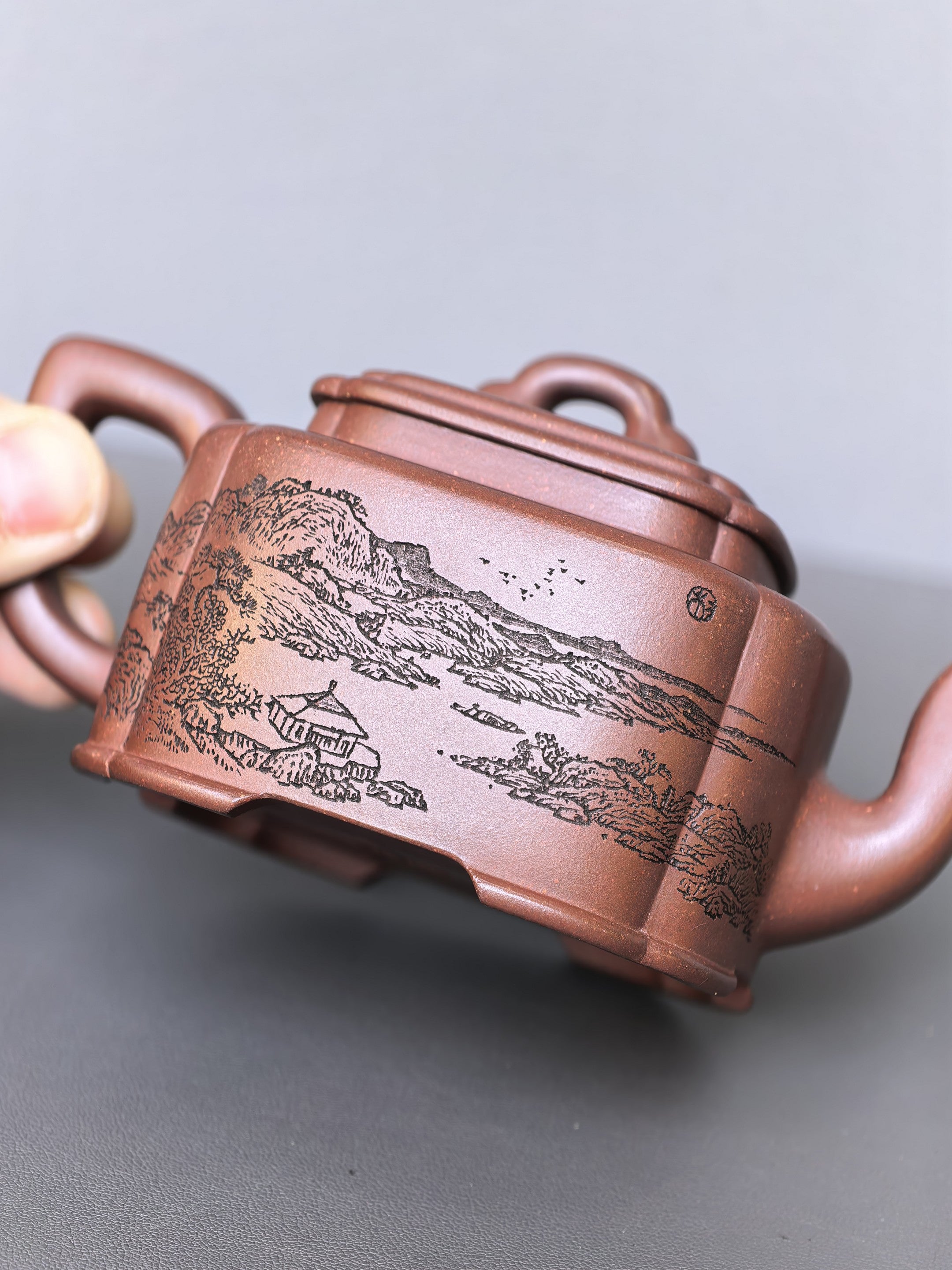 宏林山水·礼藏天下｜陈宏林大师传世巅峰臻品【四方桥鼎壶】原矿优质底槽清·180cc