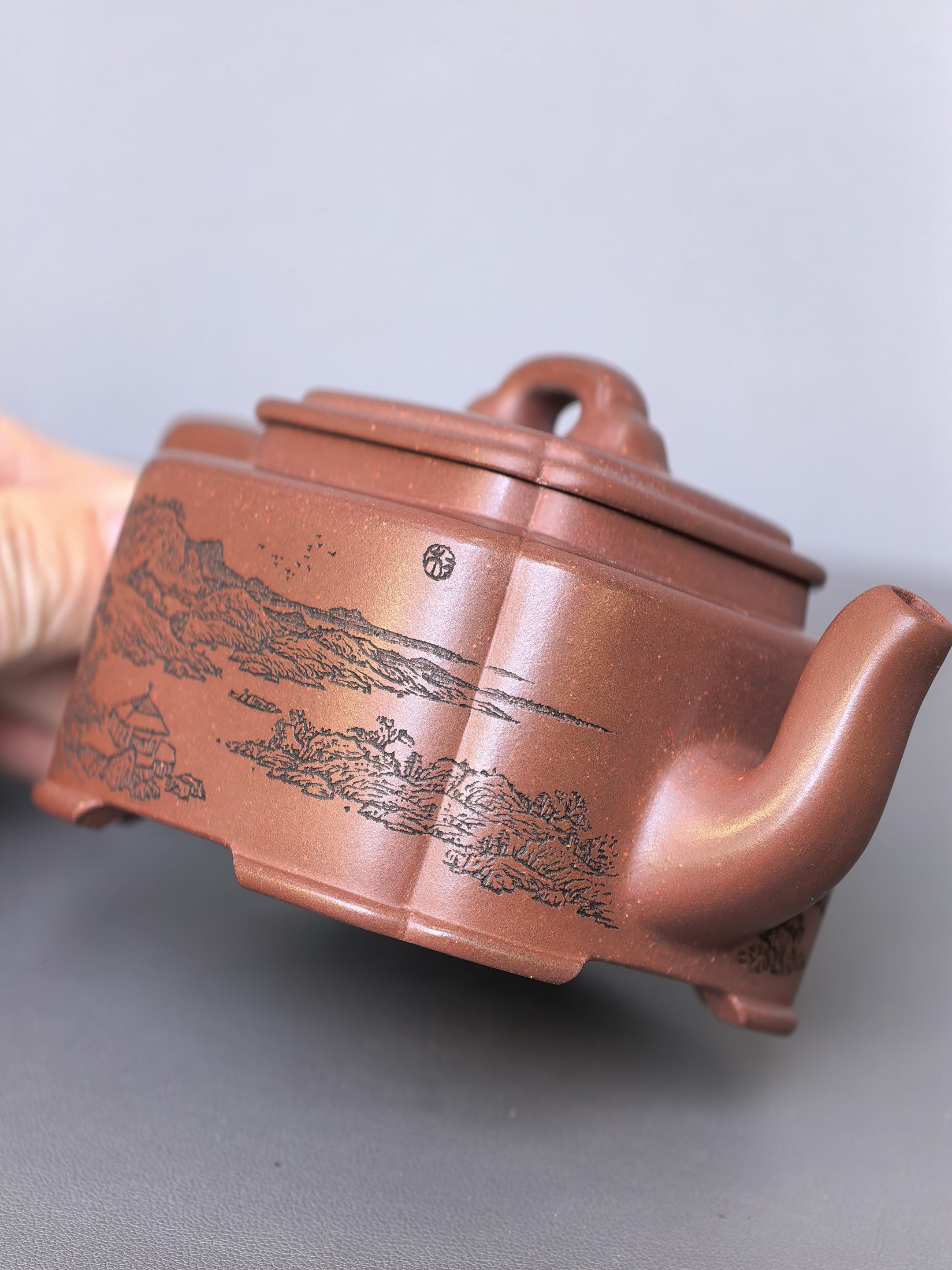 宏林山水·礼藏天下｜陈宏林大师传世巅峰臻品【四方桥鼎壶】原矿优质底槽清·180cc