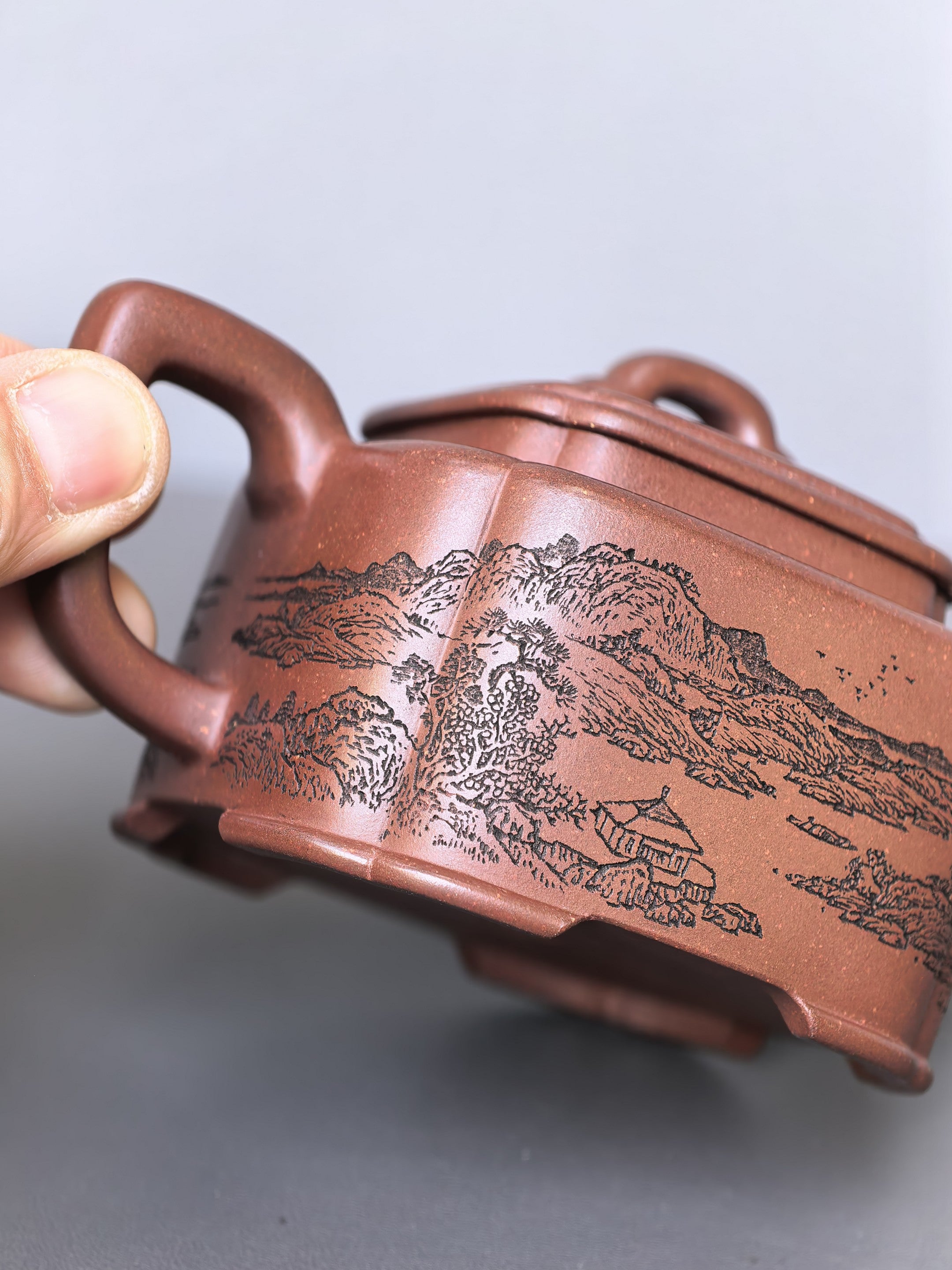宏林山水·礼藏天下｜陈宏林大师传世巅峰臻品【四方桥鼎壶】原矿优质底槽清·180cc