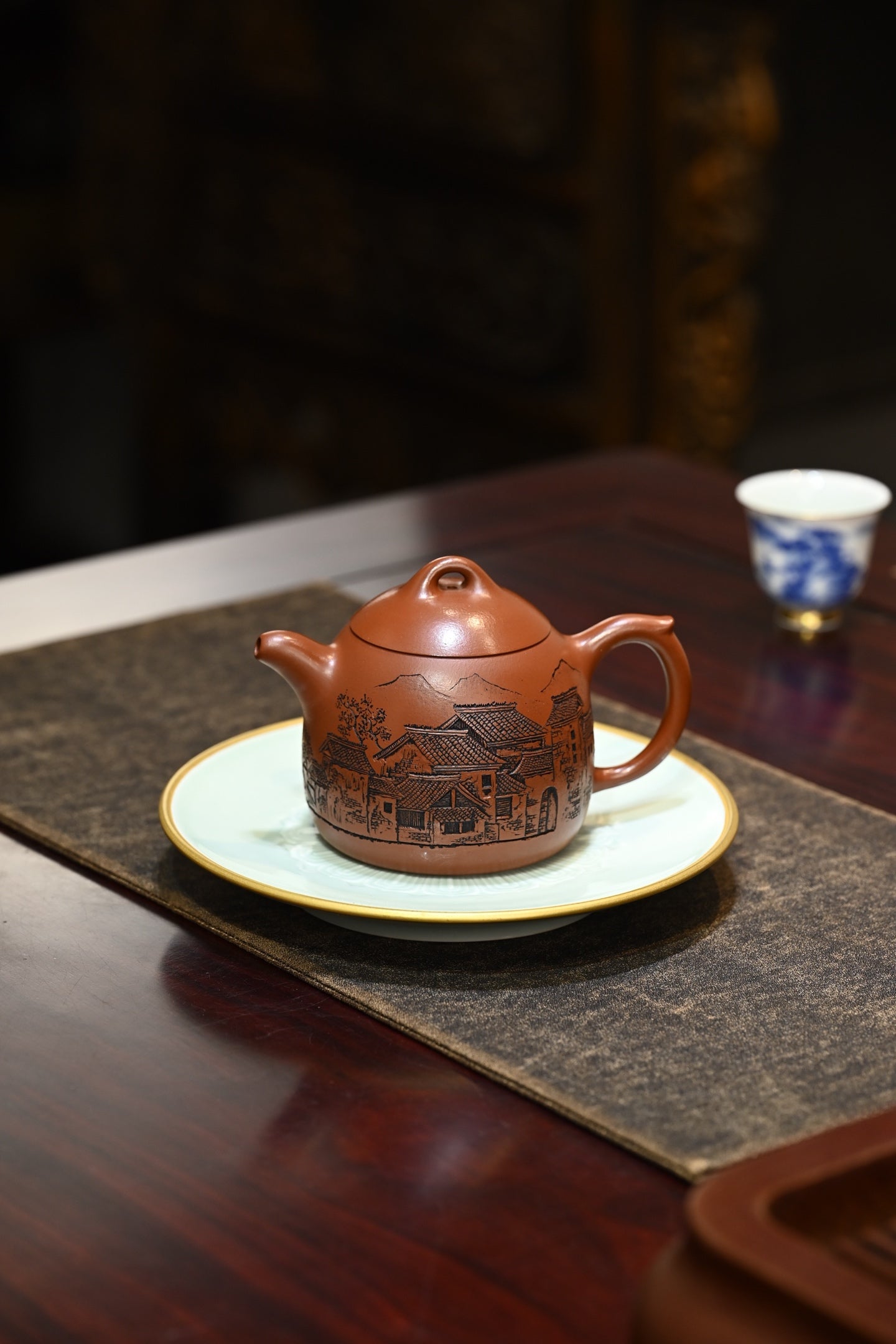秦权·全手工 /江苏省陶瓷艺术名人正高工许学芳作品 /容量350cc/一厂大红袍