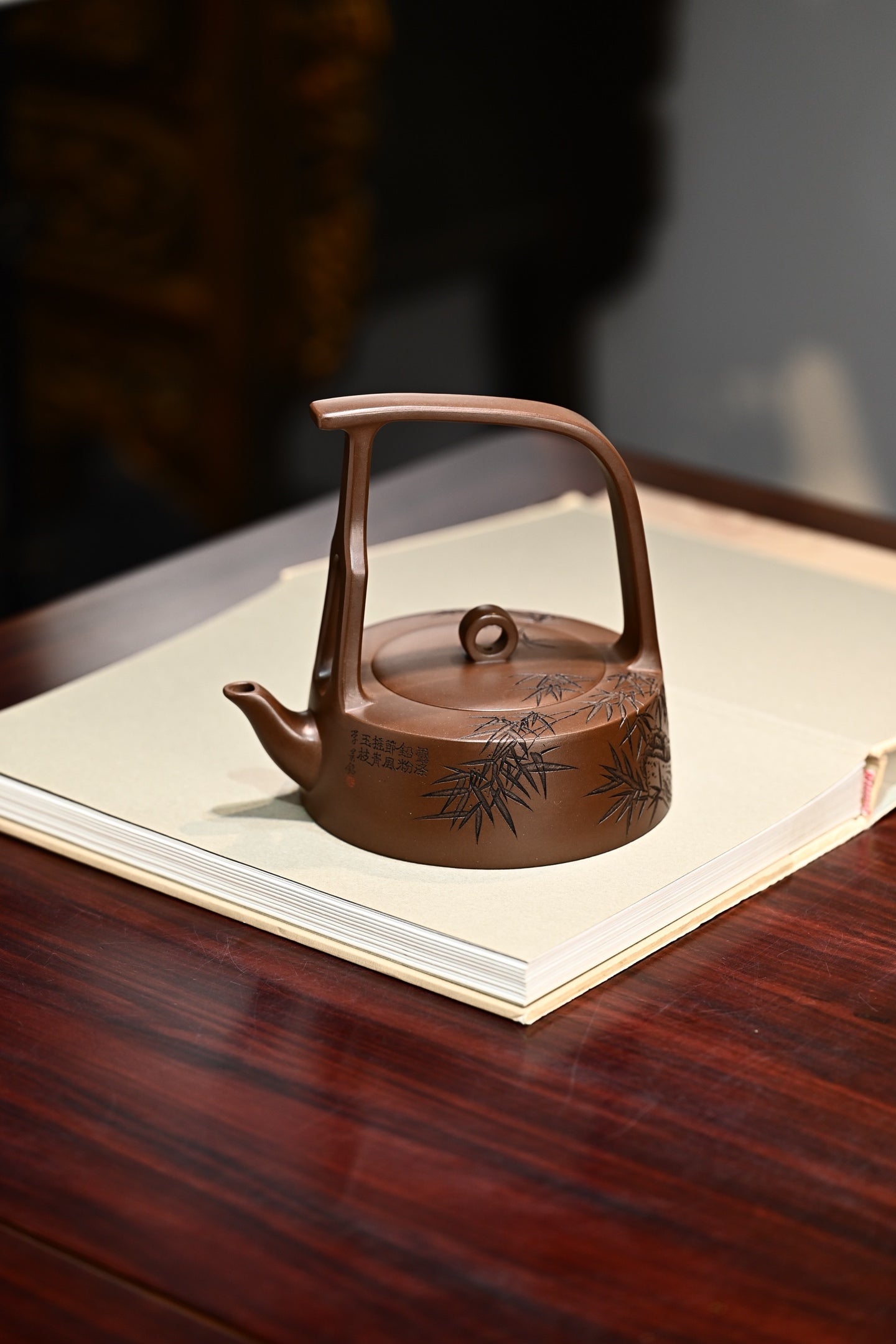 鹧鸪提梁·全手工 /正高工许学芳作品/容量450cc/一厂紫泥