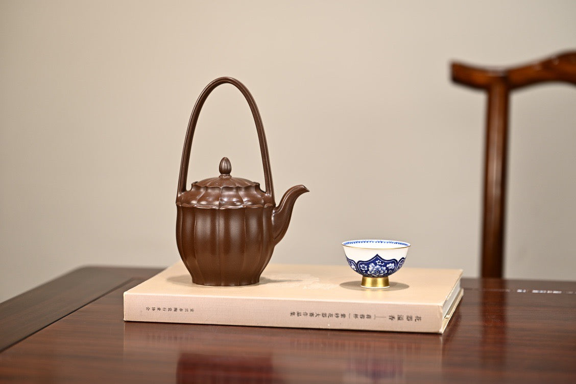 梵莲提梁·全手工正高工许学芳作品 /容量420cc/一厂紫泥