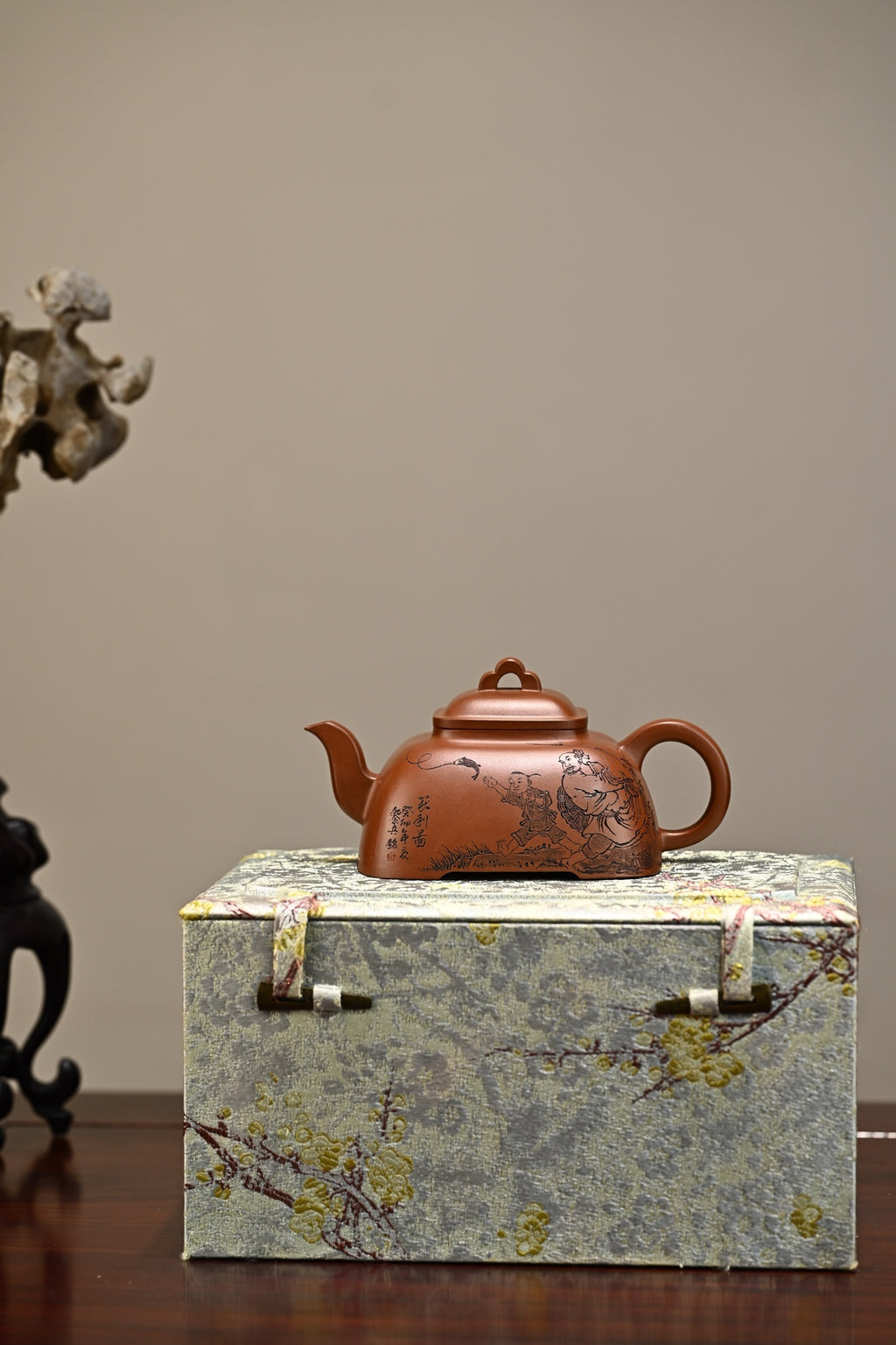 孤菱·全手工 江苏省陶瓷艺术名人正高工许学芳作品 /容量350cc/一厂红皮龙