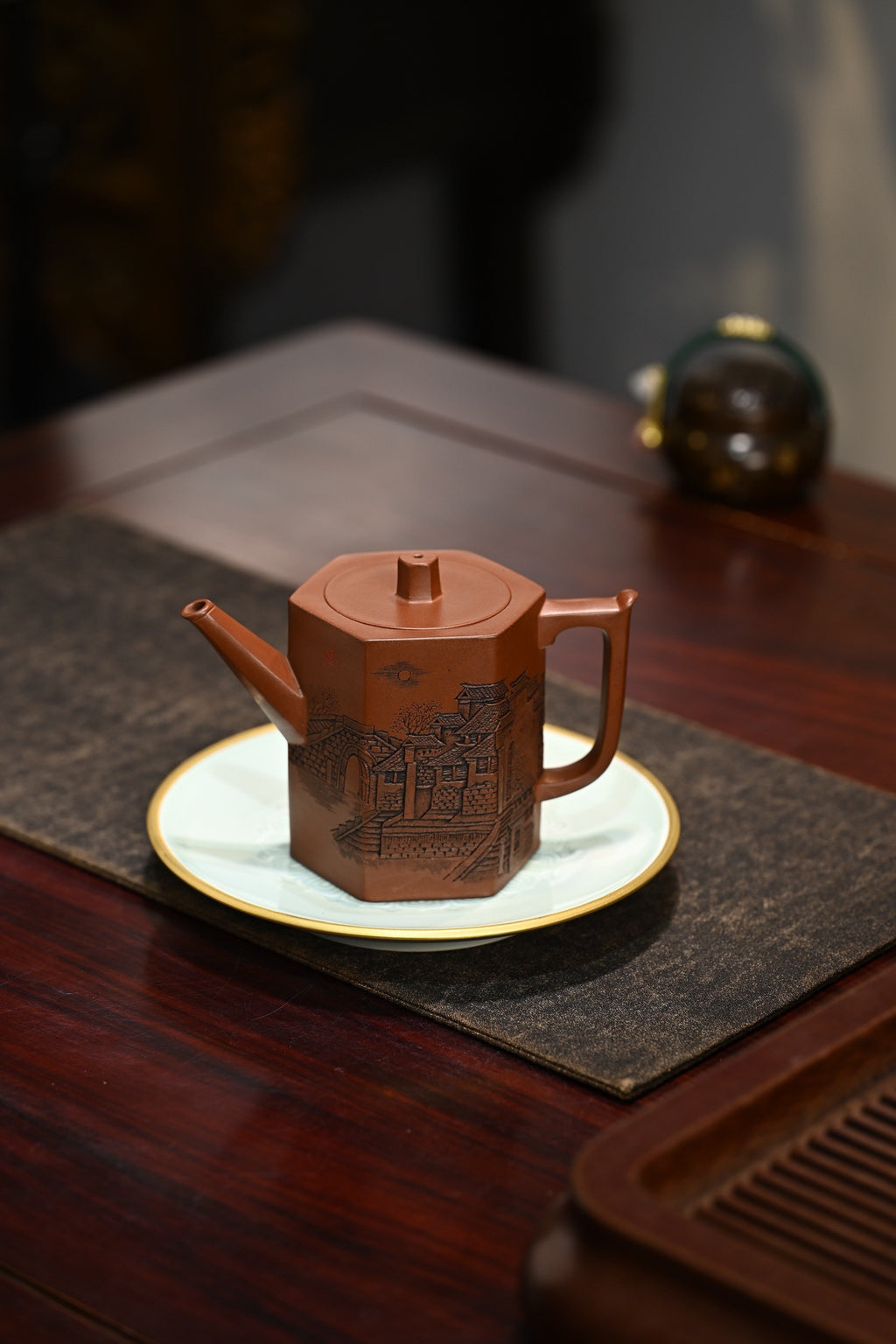 六方水乡·全手工/正高工许学芳作品 容量410cc/一厂红泥