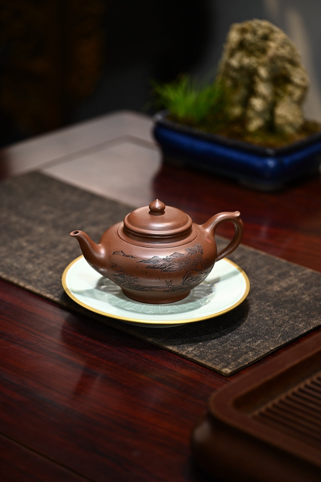 山水笑樱·全手工 /正高工许学芳作品/容量420cc/一厂紫泥