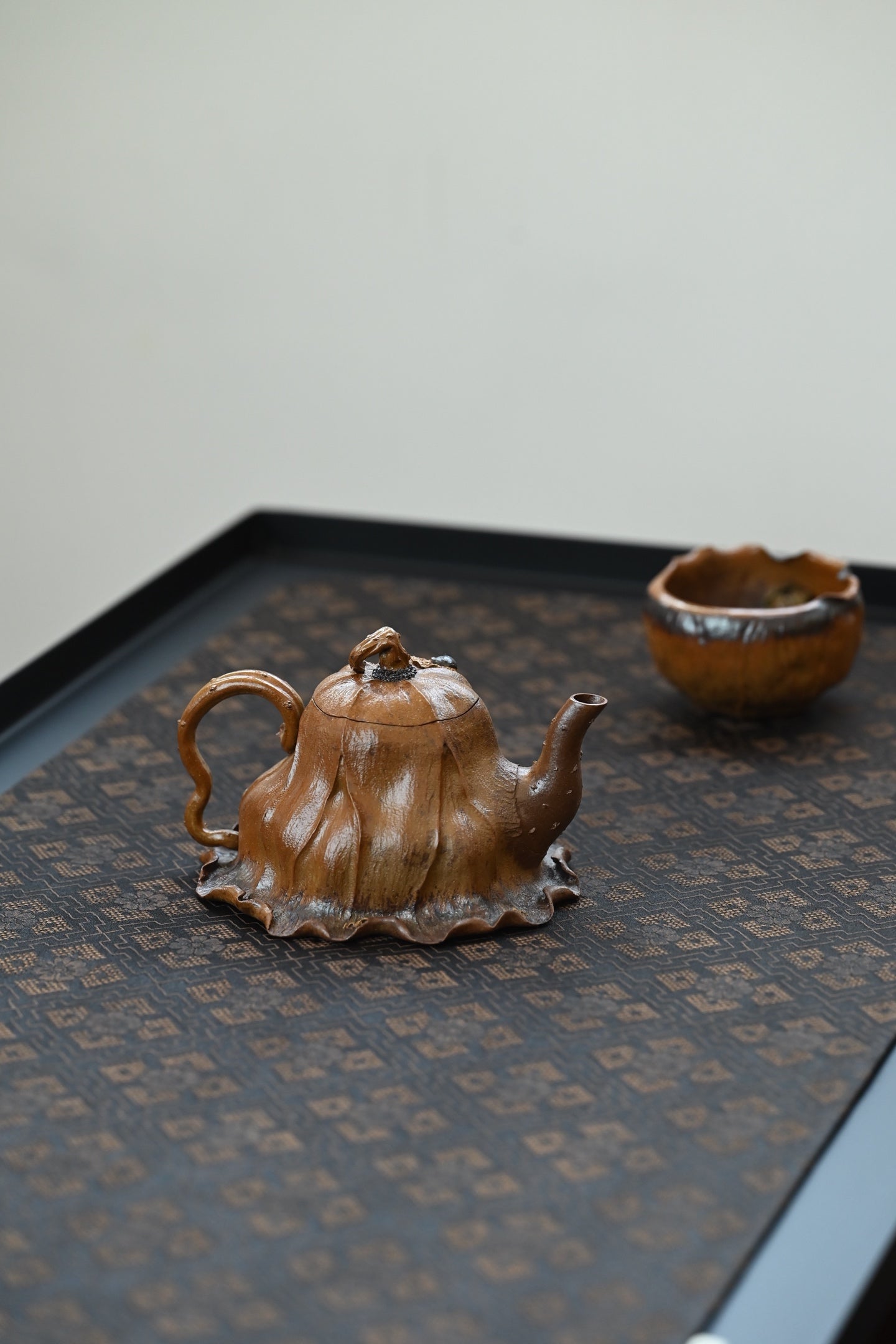 秋菏套组·全手工 /花器实力派陶手原创作品  /壶250cc/杯130cc/极品老段柴烧
