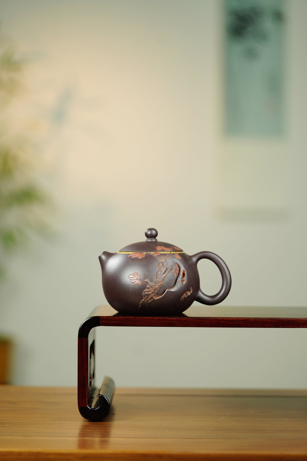 双宗师合璧·紫砂史巅峰 紫砂界天花板泥画｜何光宏·邱玉林联袂创作孤品《西施壶》｜传世收藏原矿优质老紫泥·260cc（25k真金装饰）