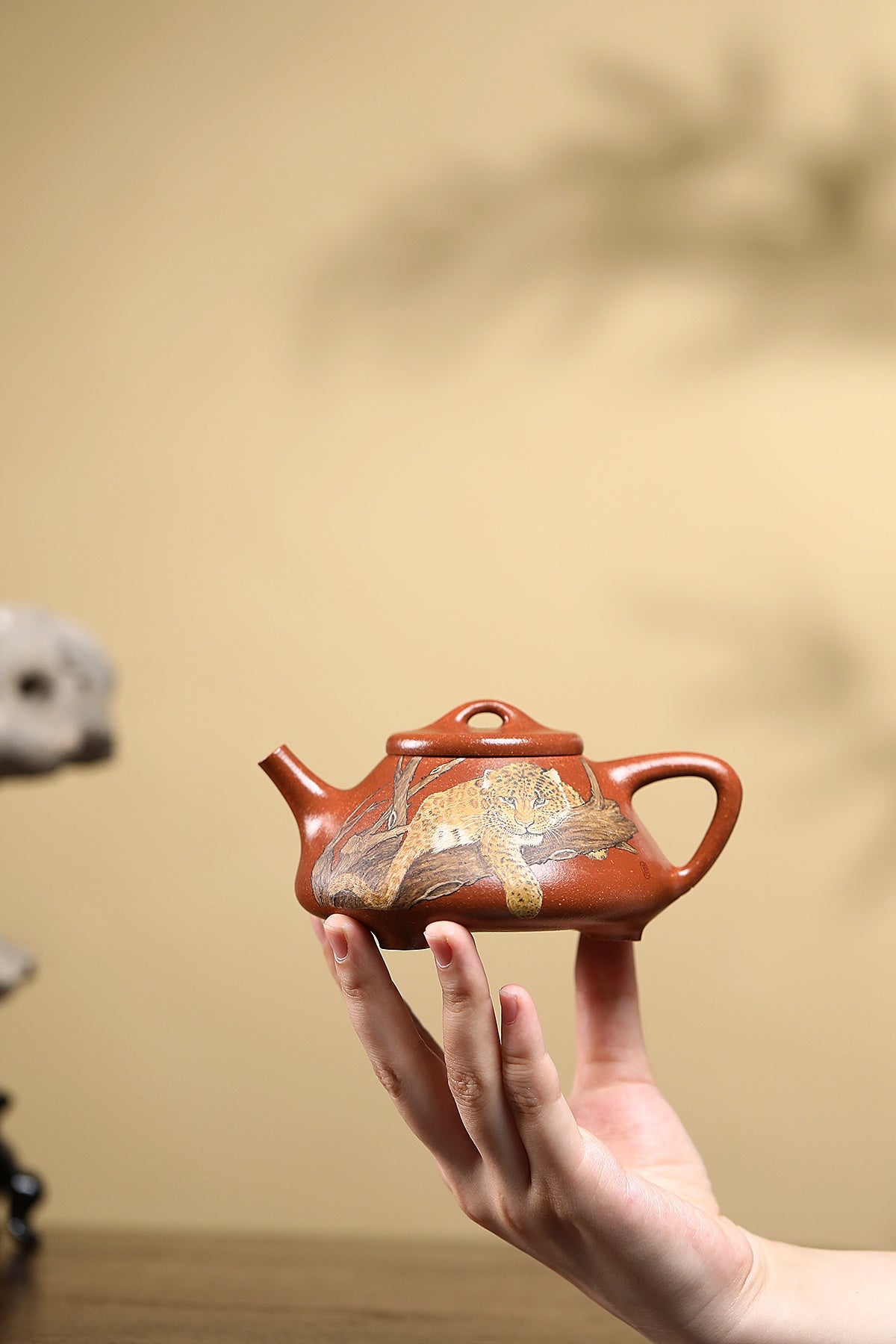 藏界稀缺 紫砂臻品 紫砂四小龙江建翔嫡传·杜益君巅峰佳作《子冶石瓢》原矿优质降坡泥·260cc