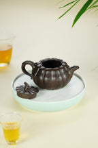 范大生嫡脉｜范秀芳制 范伟群装饰｜双省大师联诀紫砂臻品《扁南瓜壶》原矿优质紫泥·320cc