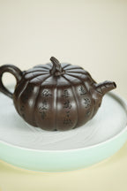 范大生嫡脉｜范秀芳制 范伟群装饰｜双省大师联诀紫砂臻品《扁南瓜壶》原矿优质紫泥·320cc