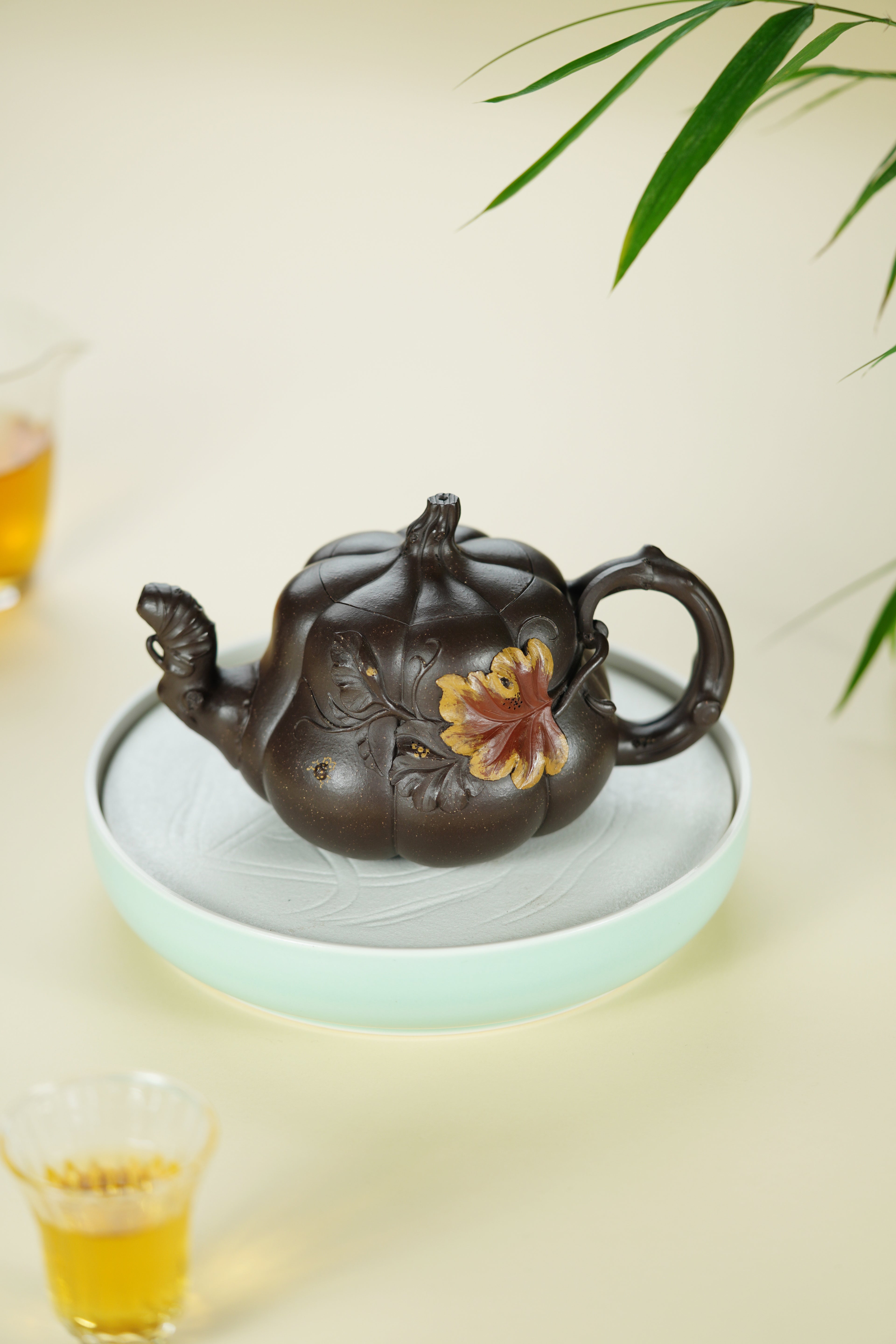 范大生嫡脉｜范秀芳制 范伟群装饰｜双省大师联诀紫砂臻品《南瓜壶》原矿优质紫泥·420cc