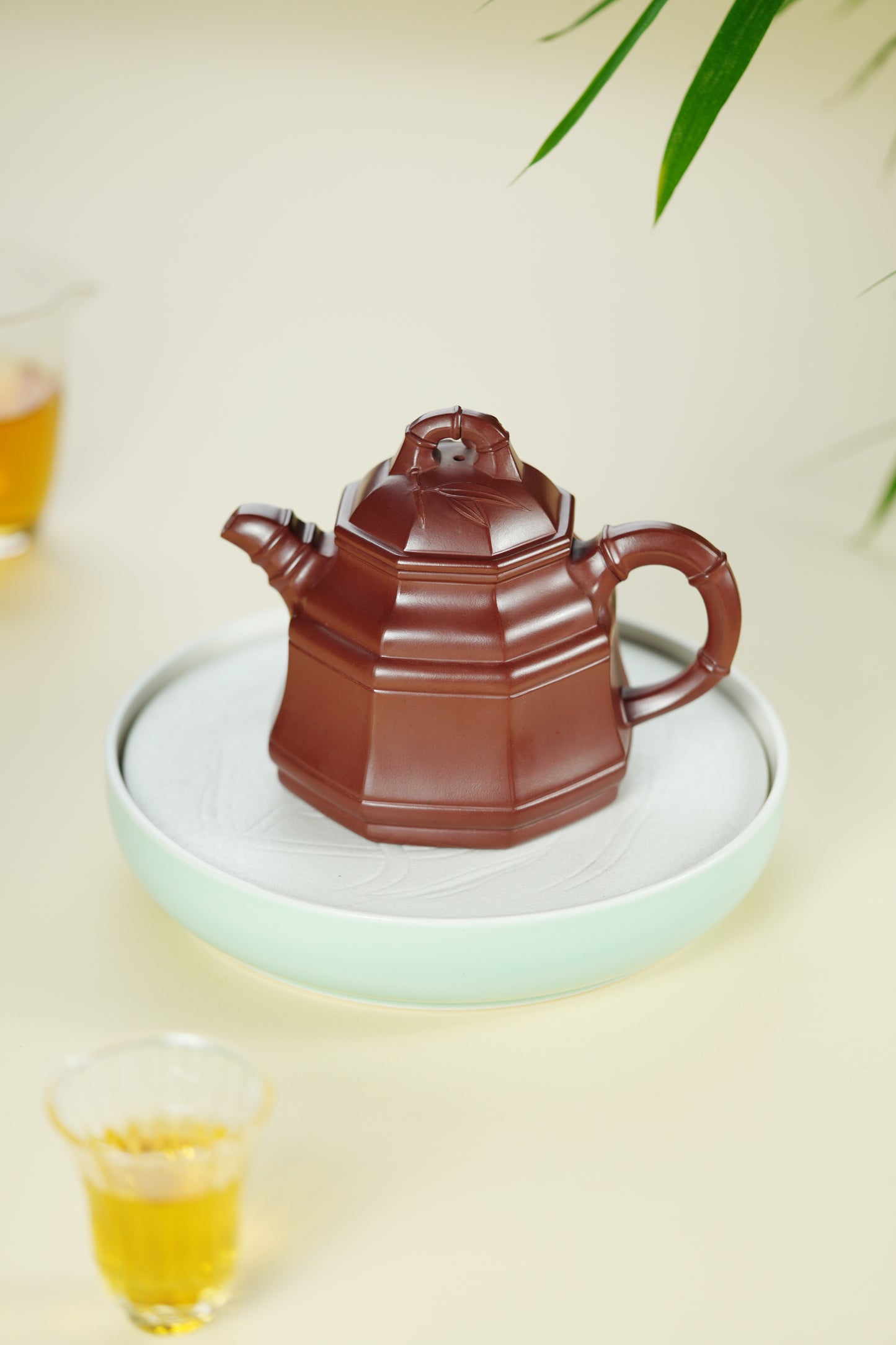 范大生嫡脉｜范秀芳制 范伟群装饰｜双省大师联诀紫砂臻品《八方竹鼎壶》原矿优质龙血砂·450cc