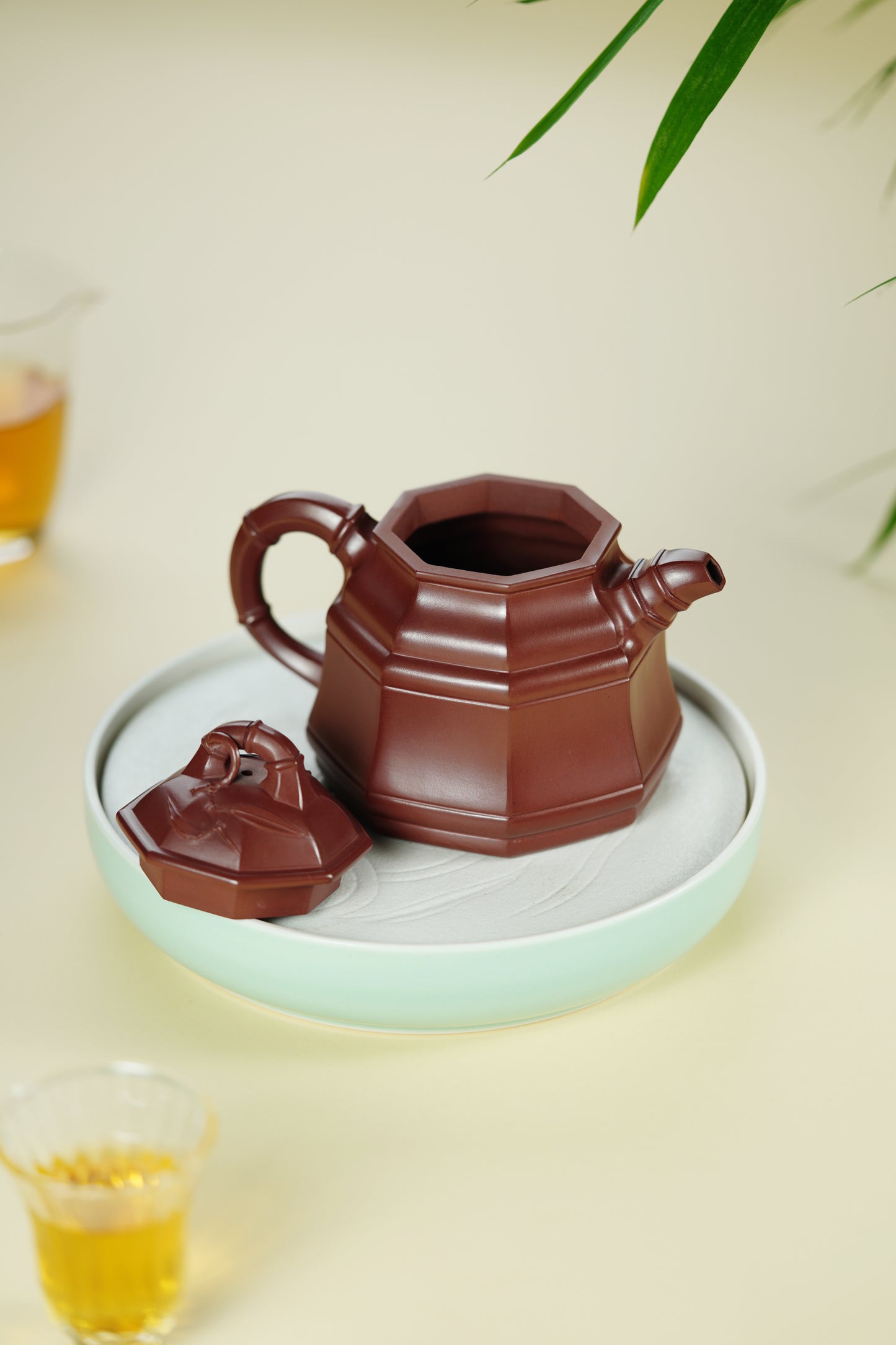 范大生嫡脉｜范秀芳制 范伟群装饰｜双省大师联诀紫砂臻品《八方竹鼎壶》原矿优质龙血砂·450cc
