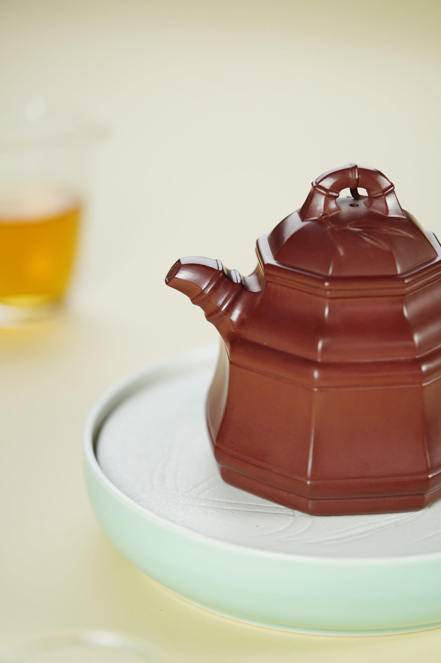 范大生嫡脉｜范秀芳制 范伟群装饰｜双省大师联诀紫砂臻品《八方竹鼎壶》原矿优质龙血砂·450cc