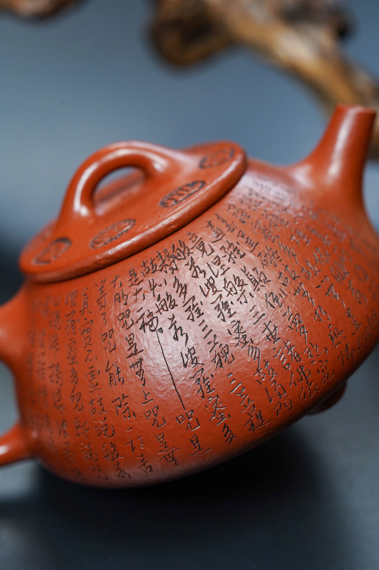 一器藏心经·紫砂纳万福｜郑求标大师｜双心经至尊禅意臻品【平盖石瓢】原矿优质朱泥·180cc