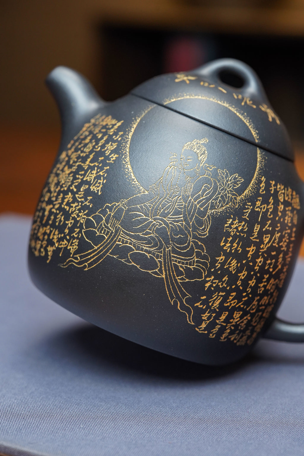 一器藏心经·紫砂纳万福｜郑求标大师｜双心经至尊禅意臻品【秦权壶】原矿优质底槽清还原烧·350cc