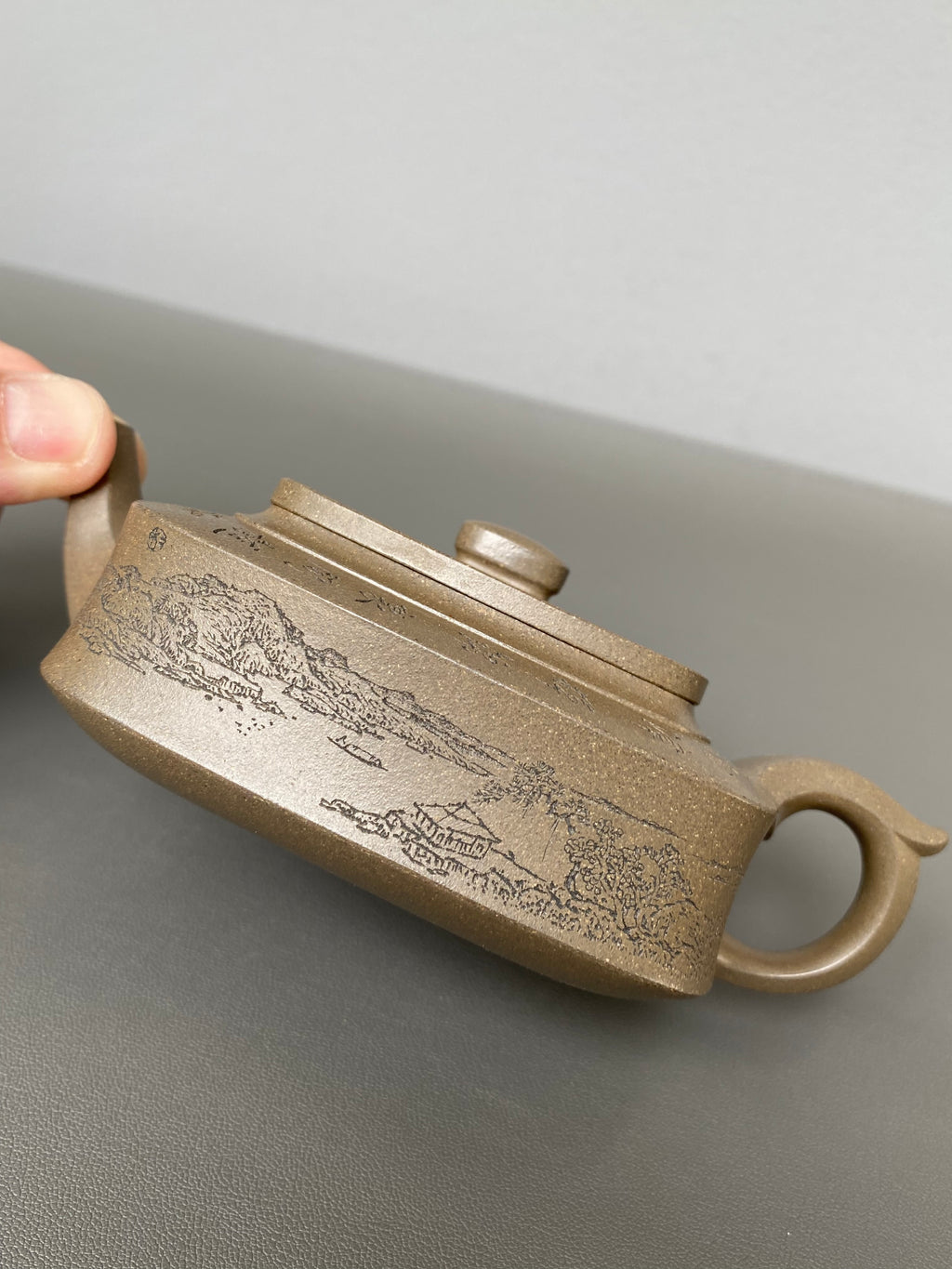 宏林山水·礼藏天下｜陈宏林大师传世巅峰臻品【四方观山壶】业界标杆·原矿优质松华青段泥·160cc