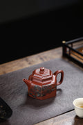 彩刻江山 礼藏之巅｜紫砂界彩刻山水标杆·李峰臻品《六方德钟壶》礼藏双绝 传世重器原矿优质底槽清·230cc