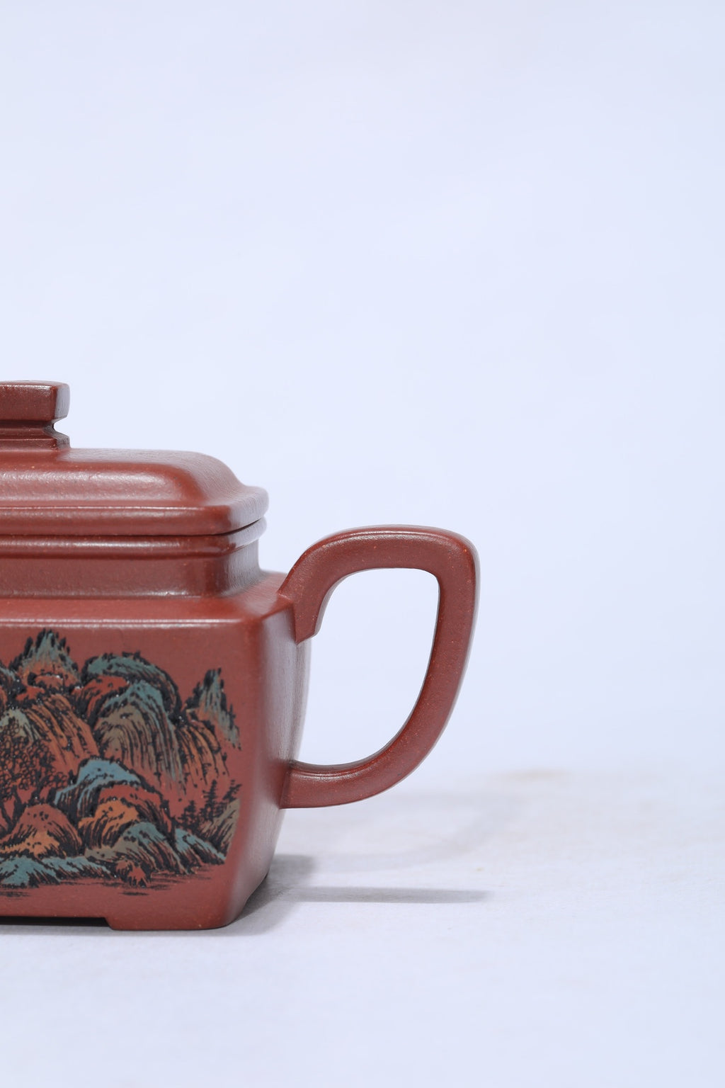 彩刻江山 礼藏之巅｜紫砂界彩刻山水标杆·李峰臻品《随缘壶》原矿优质底槽清·200cc