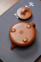 范泽锋大师高徒·省大师邱爽紫砂潜力重器【竹节平盖石瓢】原矿优质金降坡·220cc