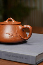 范泽锋大师高徒·省大师邱爽紫砂潜力重器【竹节平盖石瓢】原矿优质金降坡·220cc