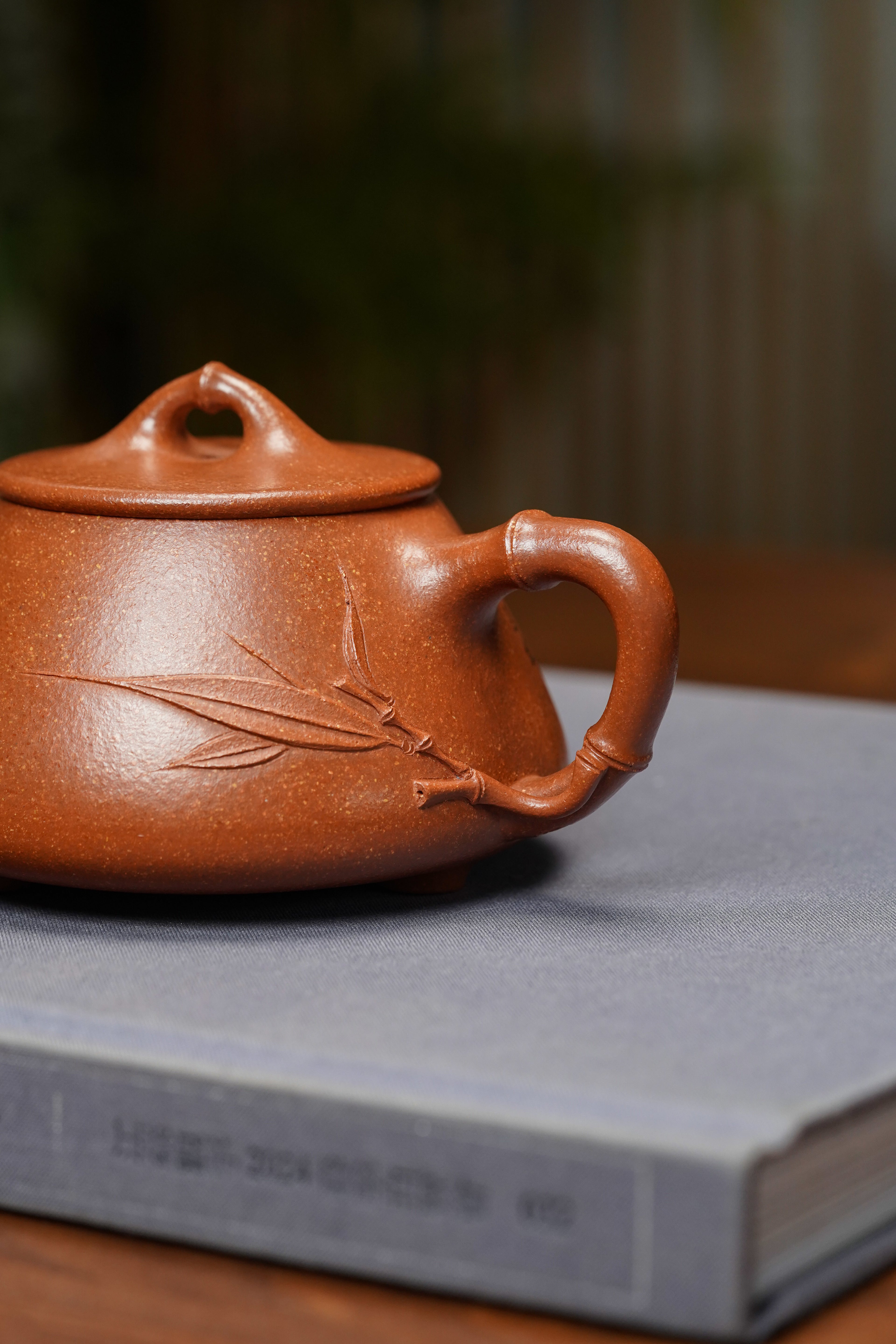 范泽锋大师高徒·省大师邱爽紫砂潜力重器【竹节平盖石瓢】原矿优质金降坡·220cc
