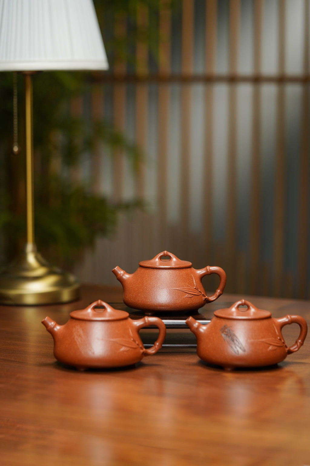 范泽锋大师高徒·省大师邱爽紫砂潜力重器【竹节平盖石瓢】原矿优质金降坡·220cc