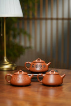 范泽锋大师高徒·省大师邱爽紫砂潜力重器【竹节平盖石瓢】原矿优质金降坡·220cc