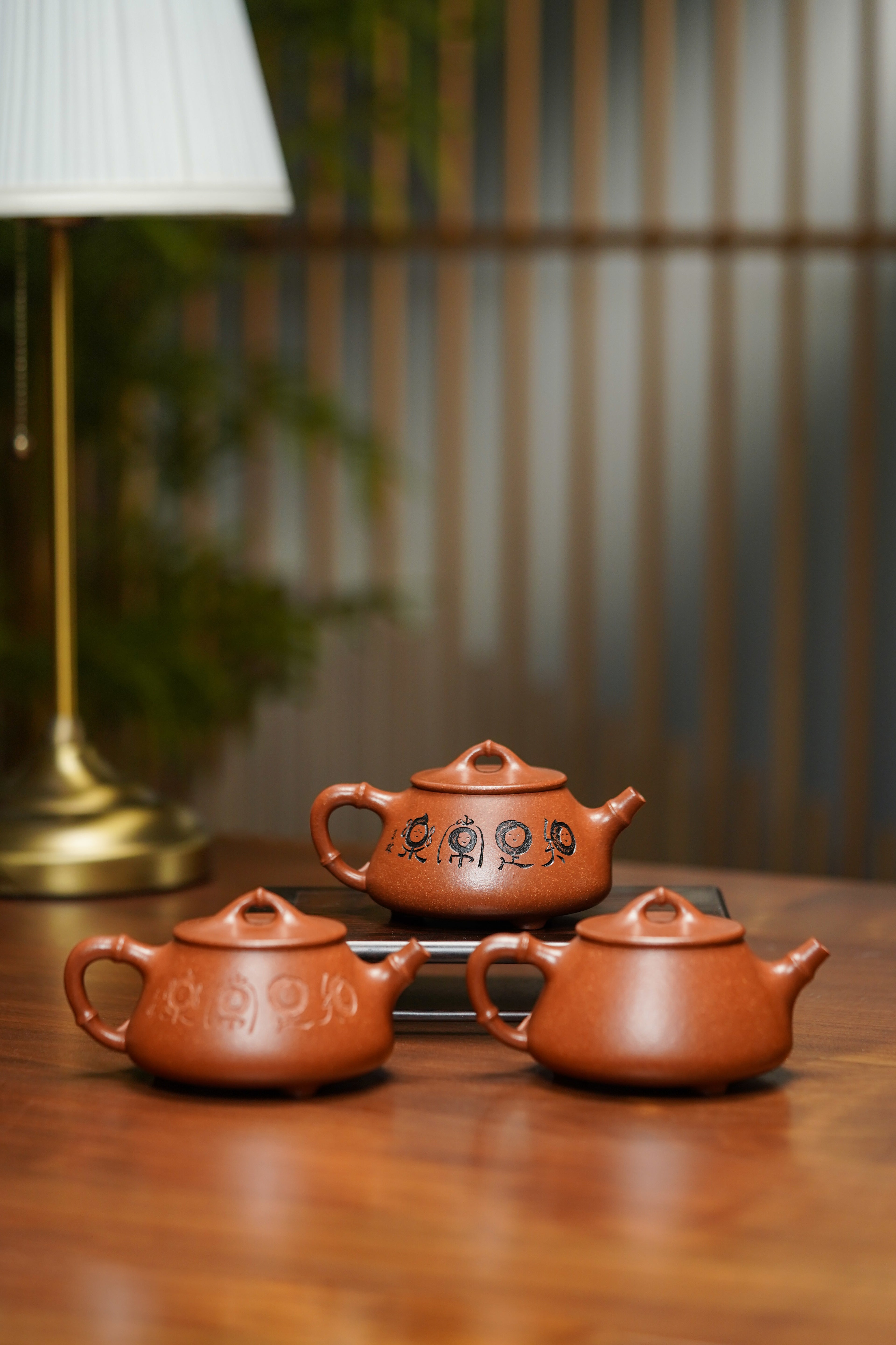 范泽锋大师高徒·省大师邱爽紫砂潜力重器【竹节平盖石瓢】原矿优质金降坡·220cc