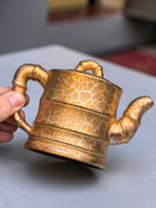 范泽锋高徒·邱爽紫砂潜力重器《节节高升壶》原矿优质底槽清·230cc（黄金贝壳烧）