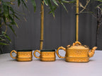 范泽锋高徒·邱爽紫砂潜力重器《竹段套组》优质苏门答腊青·260cc（黄金贝壳烧）