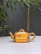 范泽锋高徒·邱爽紫砂潜力重器《竹段套组》优质苏门答腊青·260cc（黄金贝壳烧）
