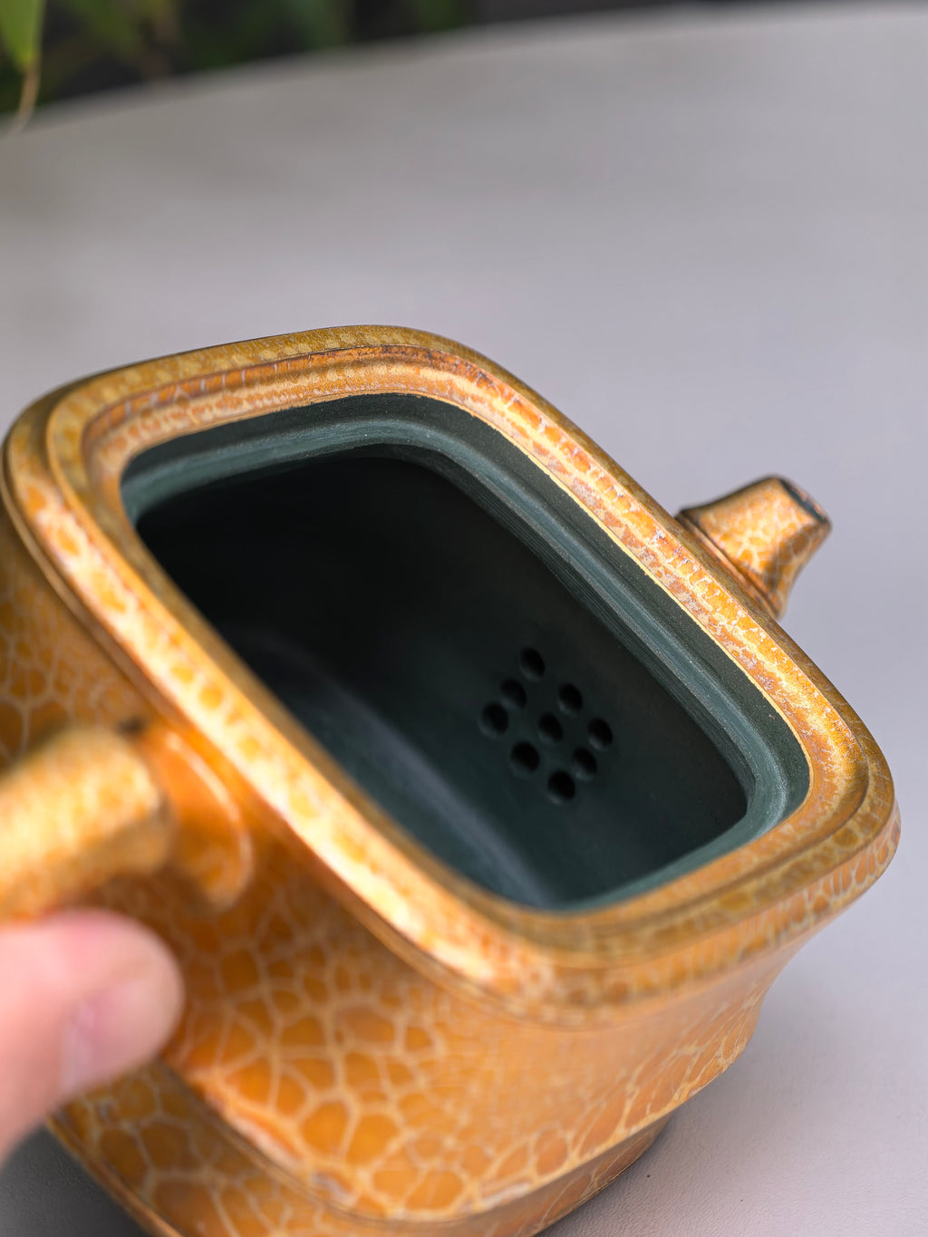 范泽锋高徒·邱爽紫砂潜力重器《竹段套组》优质苏门答腊青·260cc（黄金贝壳烧）