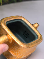 范泽锋高徒·邱爽紫砂潜力重器《竹段套组》优质苏门答腊青·260cc（黄金贝壳烧）