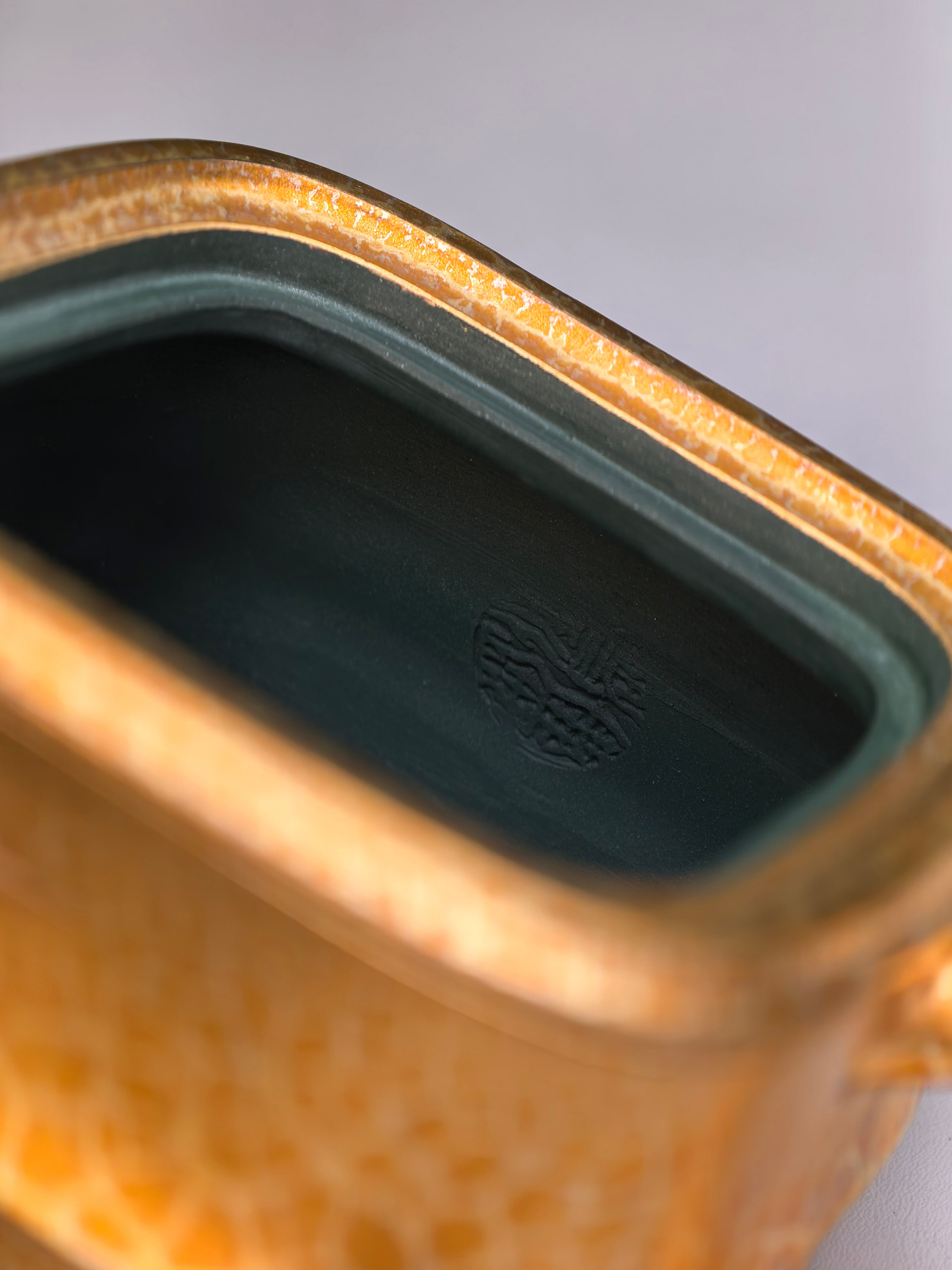 范泽锋高徒·邱爽紫砂潜力重器《竹段套组》优质苏门答腊青·260cc（黄金贝壳烧）