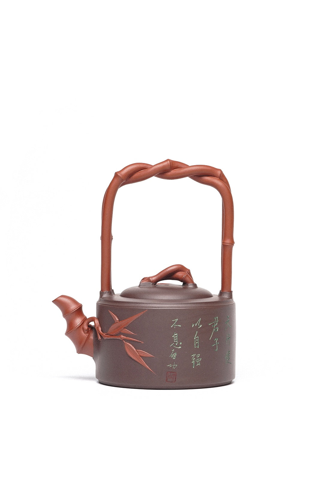 紫砂臻品·礼藏首选｜周建春大师扛鼎之作《一捆竹提梁壶》原矿优质老紫泥双拼·580cc