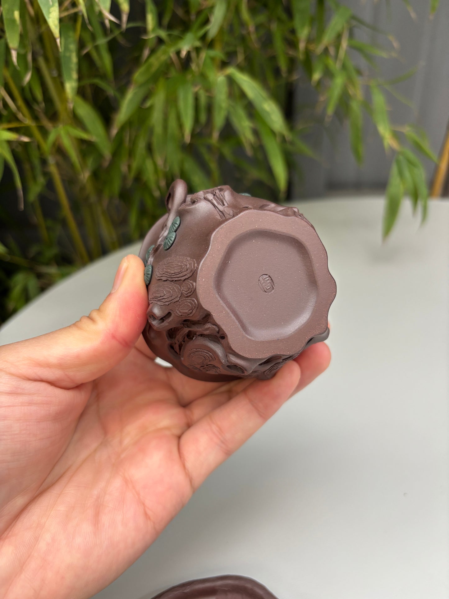 紫砂臻品·礼藏首选｜周建春大师扛鼎之作《双色松桩组壶》原矿优质老紫泥·220cc