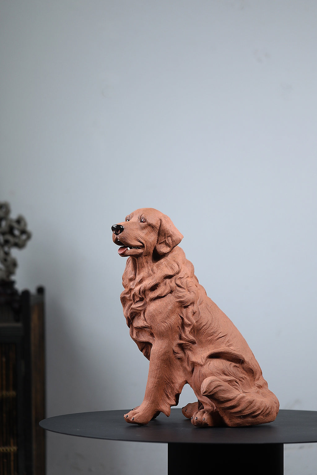 紫砂宠物🐶狗【金毛旺财】高端精品雕塑·重器摆件 原矿降坡泥，长32cm，宽26cm，高46cm