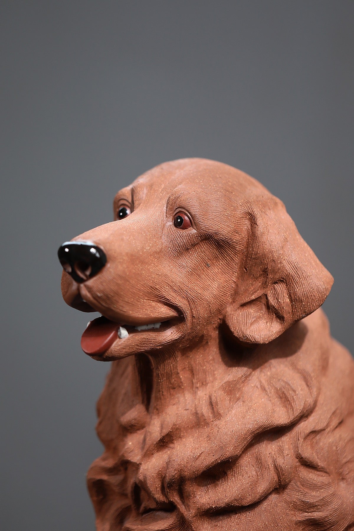 紫砂宠物🐶狗【金毛旺财】高端精品雕塑·重器摆件 原矿降坡泥，长32cm，宽26cm，高46cm