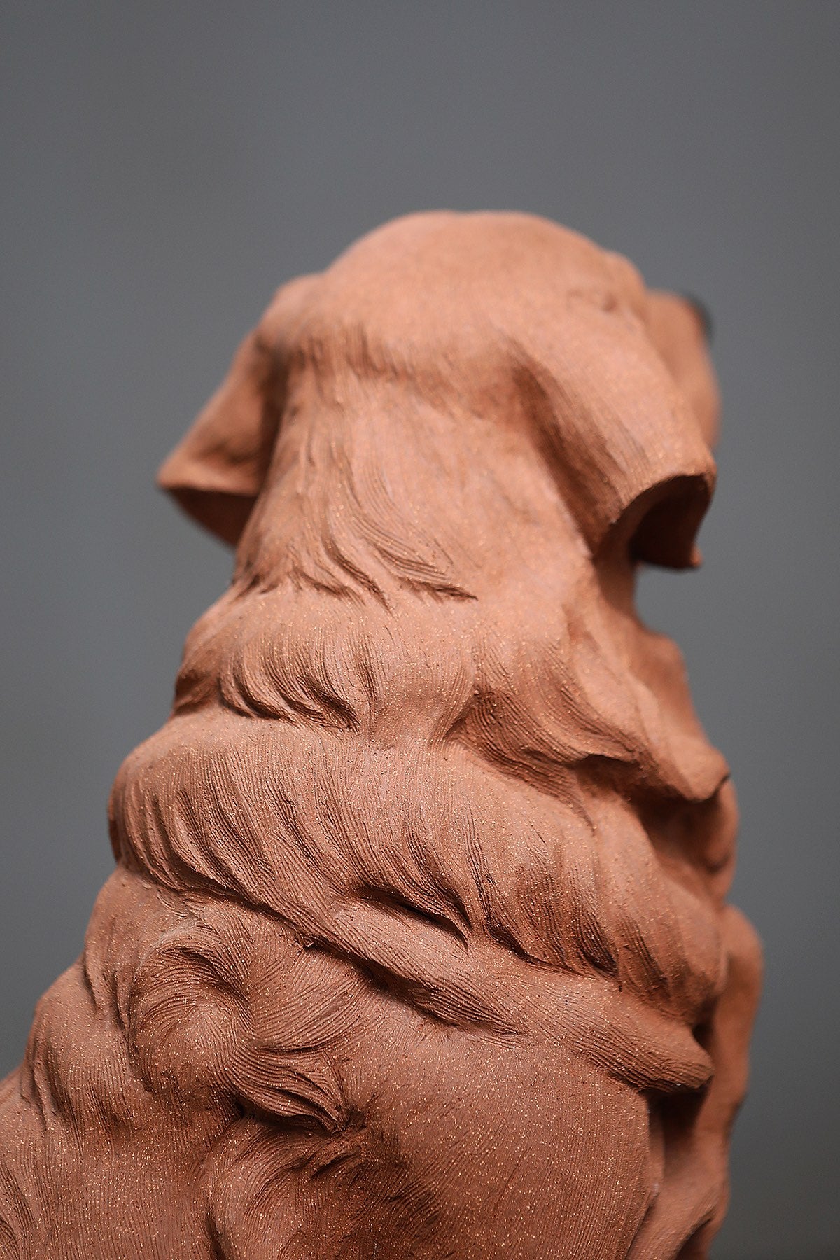 紫砂宠物🐶狗【金毛旺财】高端精品雕塑·重器摆件 原矿降坡泥，长32cm，宽26cm，高46cm