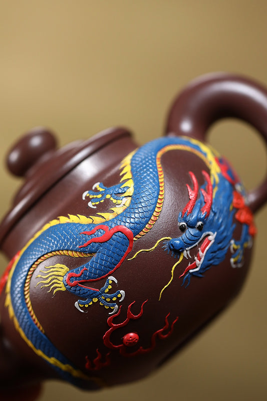 高级工艺美术师·范老师制《龙腾四海》全手工古法堆龙，极具收藏价值重器！ ——原矿优质老紫泥·260cc