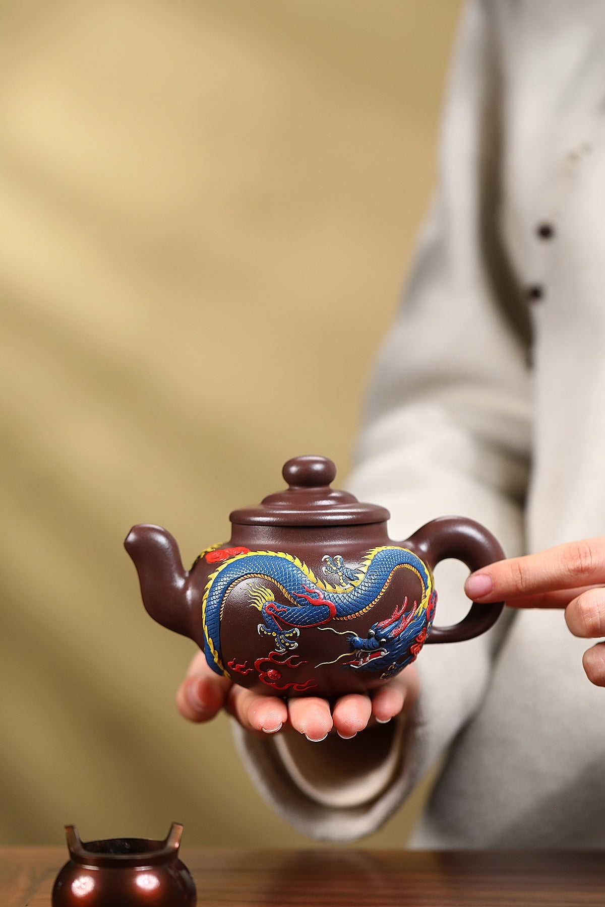 高级工艺美术师·范老师制《龙腾四海》全手工古法堆龙，极具收藏价值重器！ ——原矿优质老紫泥·260cc