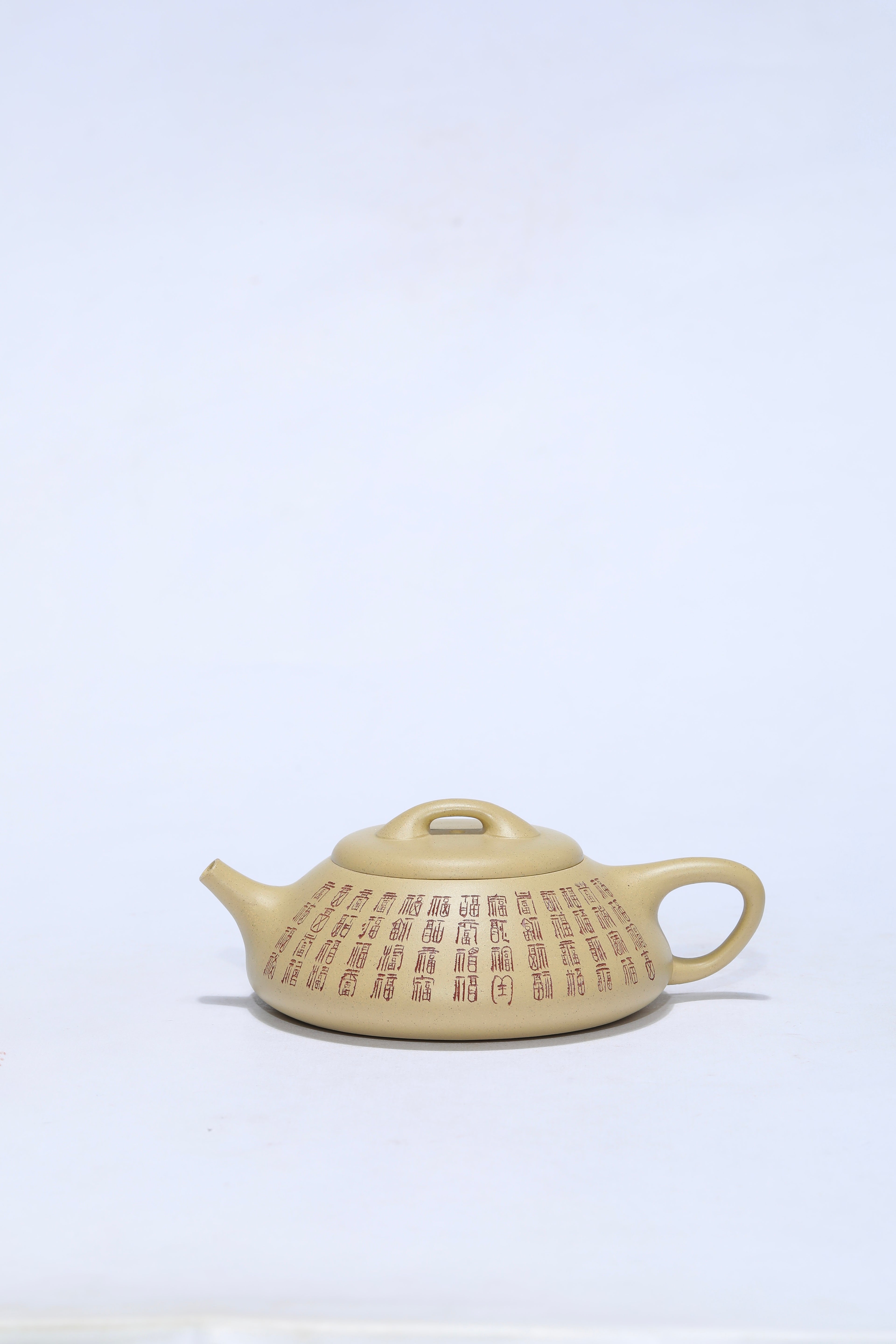 壶中百变，首推石瓢《百福石瓢》手工刻百福 ——原矿优质本山绿·200cc ——工艺美术师·吴竹伟