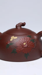 原矿紫砂好料好工·国工佳作《花开富贵》收藏重器！ ——原矿优质老紫泥·350cc ——工艺美术师·余老师